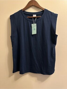 Dell Dark Blue Sleeveless Crewneck Tank Top